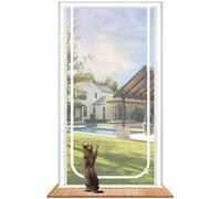 Earrck Porte moustiquaire pour chat, porte moustiquaire en maille renforcée pour introduire de nouveaux chats, garder les animaux domestiques à l'intérieur et permettre la circulation de l'air frais