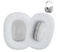 Earrock Coussinets de Rechange pour écouteurs AirPods Max faciles à Installer avec Cuir protéiné, Aimant et Mousse à mémoire de Forme (argenté)