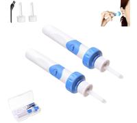 Earsavvy Ear Wax Removal Tool, Electric Vacuum Ear Wax Suction Kit, Ears Cleaner, Gentle Power Suction Motorised Cleaner Head for Earwax Removers, with 2 Replacement Head, for Adult (2 Sets)