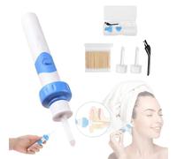 Earsavvy Outil de retrait de cérumen, nettoyeur de cérumen électrique en silicone avec 2 têtes de rechange souples, tête de nettoyage motorisée à aspiration douce for adultes et enfants(1set)