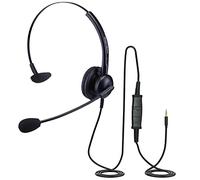 eartec office Casque pour Yealink W76P DECT Téléphone Combiné HD Son Léger Antibruit Micro Oreille Unique - EAR308 QD007P
