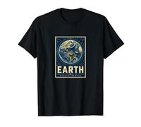 Earth Carte du Globe céleste RA DEC T-Shirt Graphique avec Valeur, Homme, Noir, L