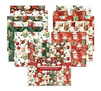 Earth Christmas Collection Lot de 24 feuilles de papier cartonné 160 g/m² 14,5 kg Couleurs assorties pour travaux manuels, fabrication de cartes de Noël, scrapbooking (G)