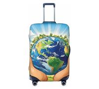 Earth Conservation Housse de protection élastique pour valise de voyage Motif imprimé anti-rayures, Noir , M