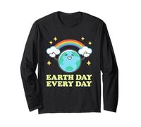 Earth Day Every Day Globe Arc-en-Ciel Save The Planet Homme Femme Manche Longue