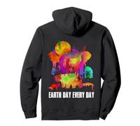Earth Day Every Day Watercolor Animals Lovers Earth Day Sweat à Capuche