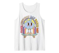 Earth Day Skateboard Peace Sign Environmental Retro Débardeur