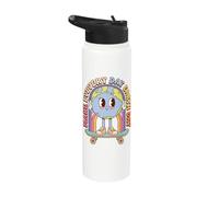 Earth Day Skateboard Peace Sign Environmental Retro Stainless Steel Insulated Water Bottle