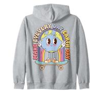 Earth Day Skateboard Peace Sign Environmental Retro Sweat à Capuche