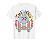 Earth Day Skateboard Peace Sign Environmental Retro T-Shirt