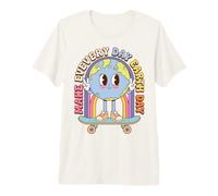 Earth Day Skateboard Peace Sign Environmental Retro T-Shirt Haut de Gamme
