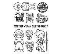 Earth Friend Robot Galaxy Tampon en silicone transparent et ensemble de matrices de découpe pour la fabrication de cartes Scrapbooking Craft Gaufrage