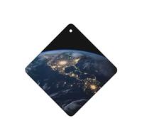 Earth from the Outer Space Lot de 4 désodorisants de voiture durables - Cadeaux pour homme et femme - Tablettes d'aromathérapie à suspendre - Carte parfumée - Pendentif de rétroviseur - Parfum lavande