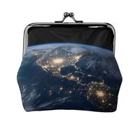 Earth from the Outer Space - Petit porte-monnaie en cuir synthétique avec serrure à baiser, porte-monnaie, porte-cartes, mini poche à monnaie pour voyage, fête