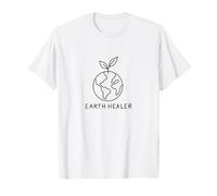 Earth Healer Line Art - Motif Terre & Nature T-Shirt