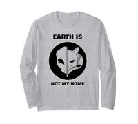 Earth is Not My Home (Motif Chat Extraterrestre Amusant) Manche Longue
