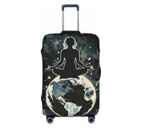 Earth Meditation Planet Housse de bagage anti-poussière élastique pour voyage 45,7 à 81,3 cm, multicolore, M(22"-24" Suitcase)
