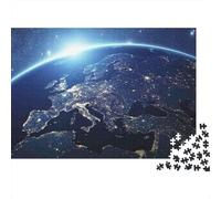 Earth Night View Colourful Earth in Space Orbit 1000 Pieces Puzzle for Adults Unique Classic Educational Games 70x50cm/1000pcs