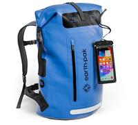 Earth Pak Sac à dos imperméable - Fermeture robuste enroulable avec poche avant zippée facile d'accès et panneau arrière rembourré pour plus de confort avec étui étanche IPX8