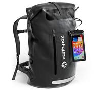 Earth Pak Sac à dos imperméable - Fermeture robuste enroulable avec poche avant zippée facile d'accès et panneau arrière rembourré pour plus de confort avec étui étanche IPX8