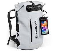 Earth Pak Sac à dos imperméable - Fermeture robuste enroulable avec poche avant zippée facile d'accès et panneau arrière rembourré pour plus de confort avec étui étanche IPX8