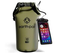 Earth Pak - Sac étanche avec Fermeture Pliable permettant de Garder Votre équipement au Sec pour Le Bateau, la randonnée, Le Camping et la pêche, avec étui imperméable pour téléphone (Vert, 10L)