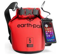 Earth Pak Sac étanche avec Poche - pour Kayak, Bateau Excursion, Canoë, Pêche, Rafting, Natation, et Snowboard (Rouge, 5L)