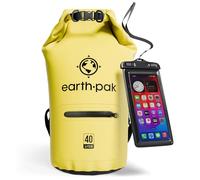 Earth Pak Sac étanche avec Poche - pour Kayak, Bateau Excursion, Canoë, Pêche, Rafting, Natation, et Snowboard (Jaune, 40L)