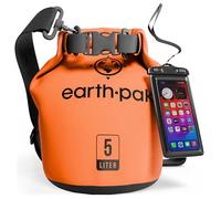 Earth Pak Sac étanche avec Poche - pour Kayak, Bateau Excursion, Canoë, Pêche, Rafting, Natation, et Snowboard (Orange, 5L)