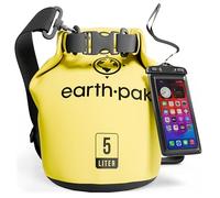 Earth Pak Sac étanche avec Poche - pour Kayak, Bateau Excursion, Canoë, Pêche, Rafting, Natation, et Snowboard (Jaune, 5L)
