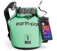 Earth Pak Sac étanche avec Poche - pour Kayak, Bateau Excursion, Canoë, Pêche, Rafting, Natation, et Snowboard (Vert écume, 5L)
