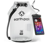 Earth Pak Sac étanche avec Poche - pour Kayak, Bateau Excursion, Canoë, Pêche, Rafting, Natation, et Snowboard (Clair, 20L)