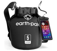 Earth Pak Sac étanche avec Poche - pour Kayak, Bateau Excursion, Canoë, Pêche, Rafting, Natation, et Snowboard (Noir, 5L)