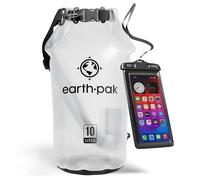 Earth Pak Sac étanche avec Poche - pour Kayak, Bateau Excursion, Canoë, Pêche, Rafting, Natation, et Snowboard (Clair, 10L)