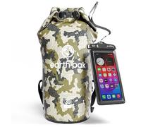 Earth Pak Sac étanche avec Poche - pour Kayak, Bateau Excursion, Canoë, Pêche, Rafting, Natation, et Snowboard (Camouflage, 30L)