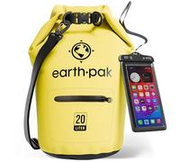 Earth Pak Sac étanche avec Poche - pour Kayak, Bateau Excursion, Canoë, Pêche, Rafting, Natation, et Snowboard (Jaune, 20L)