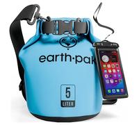 Earth Pak Sac étanche avec Poche - pour Kayak, Bateau Excursion, Canoë, Pêche, Rafting, Natation, et Snowboard (Bleu Clair, 5L)