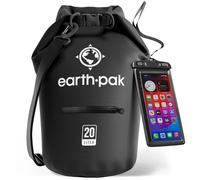 Earth Pak Sac étanche avec Poche - pour Kayak, Bateau Excursion, Canoë, Pêche, Rafting, Natation, et Snowboard (Noir, 20L)
