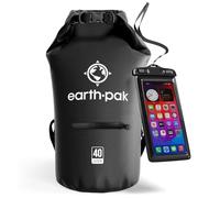 Earth Pak Sac étanche avec Poche - pour Kayak, Bateau Excursion, Canoë, Pêche, Rafting, Natation, et Snowboard (Noir, 40L)