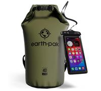 Earth Pak Sac étanche étanche avec Housse de téléphone étanche Vert 40 l