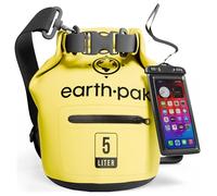 Earth Pak - Sac imperméable - Sac étanche avec fermeture pliable permettant de garder votre équipement au sec pour le bateau, la randonnée, le camping et la pêche avec étui imperméable pour téléphone.