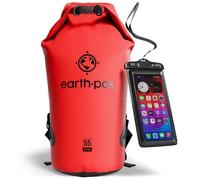 Earth Pak - Sac imperméable - Sac étanche avec Fermeture Pliable permettant de Garder Votre équipement au Sec pour Le Bateau, la randonnée, Le Camping et la pêche avec étui imperméable pour téléphone