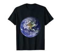 Earth Planet Terre Amérique du Nord Globe plat Nuages spatiaux T-Shirt