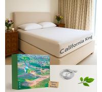 Earth Potential Drap-Housse de Mise à la Terre pour très Grand lit californien - Drap de Mise à la Terre pour la guérison du Sommeil et du Bien-être - avec Cordon de Mise à la Terre de 4,6 m - Draps