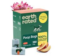 Earth Rated Lot de 280 sacs à déjections canines pour chiens, étanches et extra épais, pêche et lotus