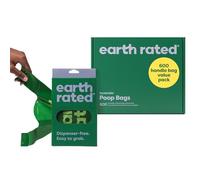 Earth Rated Sacs à crottes pour chiens avec poignées, s’ouvrent extra larges, faciles à nouer et étanches, parfum lavande, 600 sacs avec poignées
