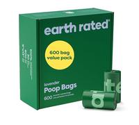 Earth Rated Sacs à crottes pour chiens, sacs étanches et extra épais, recharges en rouleaux, parfum lavande, 600 sacs