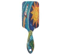 Earth Rockets Peigne de massage pour cheveux bleus, brosse à cheveux antistatique, brosse à cheveux saine, brosse sèche et humide