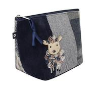 Earth Squared Appliqué Trousse Cosmétique Trousse de Maquillage Trousse de Toilette Commerce équitable Fait Main Eco-Friendly Highland Vache Abeille Chat Hibou - 22 x 13,5 x 8 cm, mouton, Contemporain