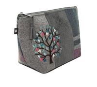 Earth Squared Appliqué Trousse Cosmétique Trousse de Maquillage Trousse de Toilette Commerce équitable Fait Main Eco-Friendly Highland Vache Abeille Chat Hibou - 22 x 13,5 x 8 cm, Arbre, Contemporain